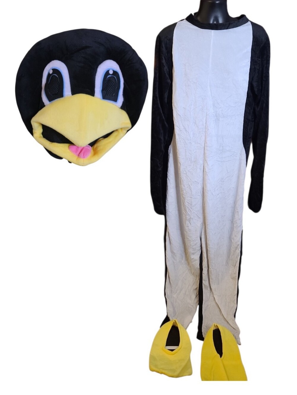Men’s Halloween Forum Novelties Plush Penguin Cosplay 3 Pc Costume Xl/Lg